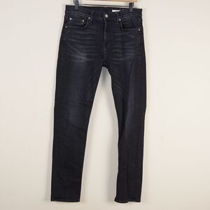 Noend Denim Black Faded Wash Slim Fit Jeans Mens Sz 32